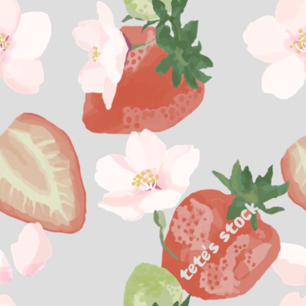 cherry blossom and strawberry